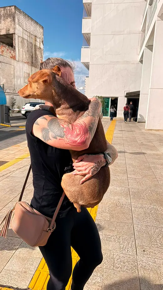 Reencontro de Gabriela com seu cachorro em Guarulhos, SP